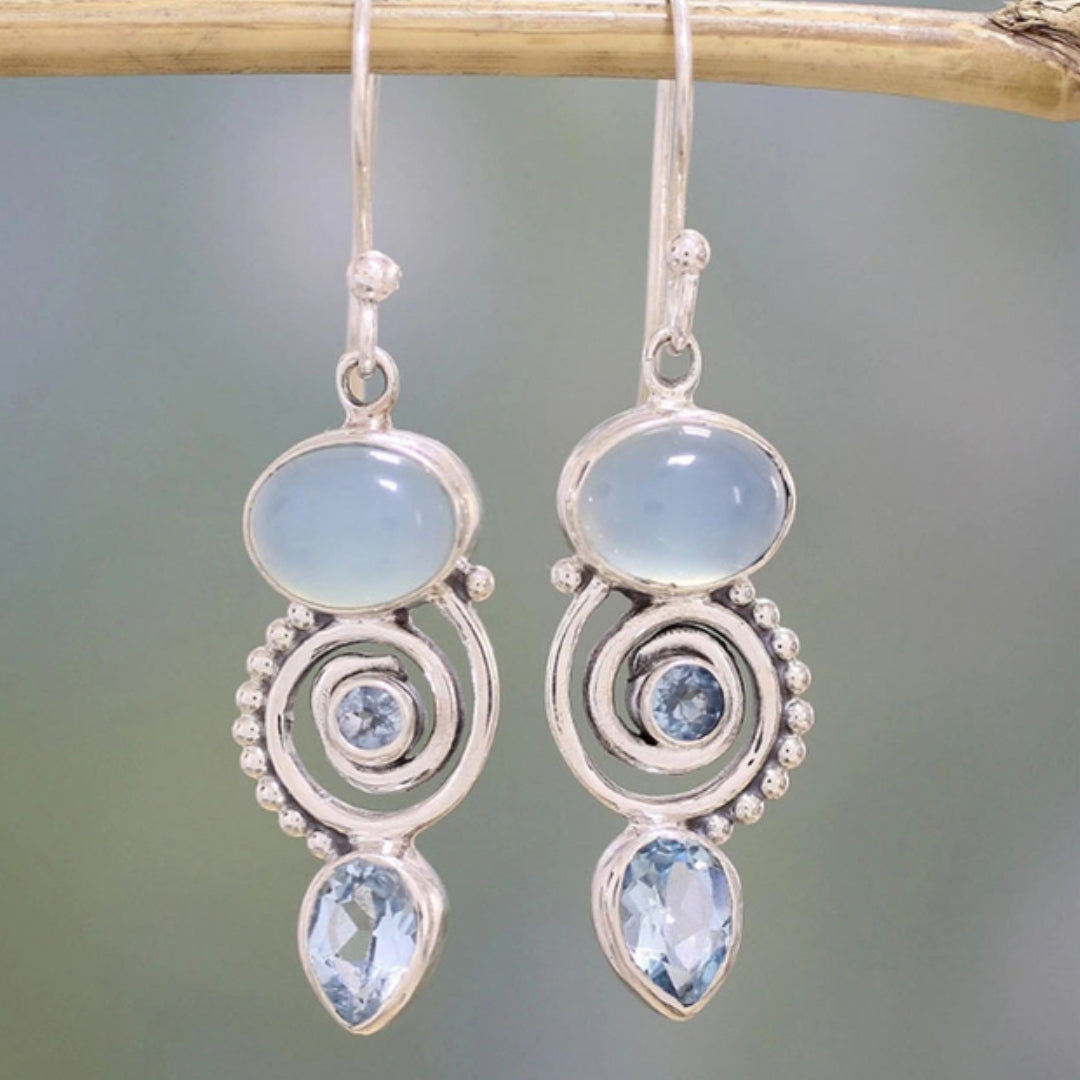Verde™ | Exclusive Vintage Silver Moonstone Earrings
