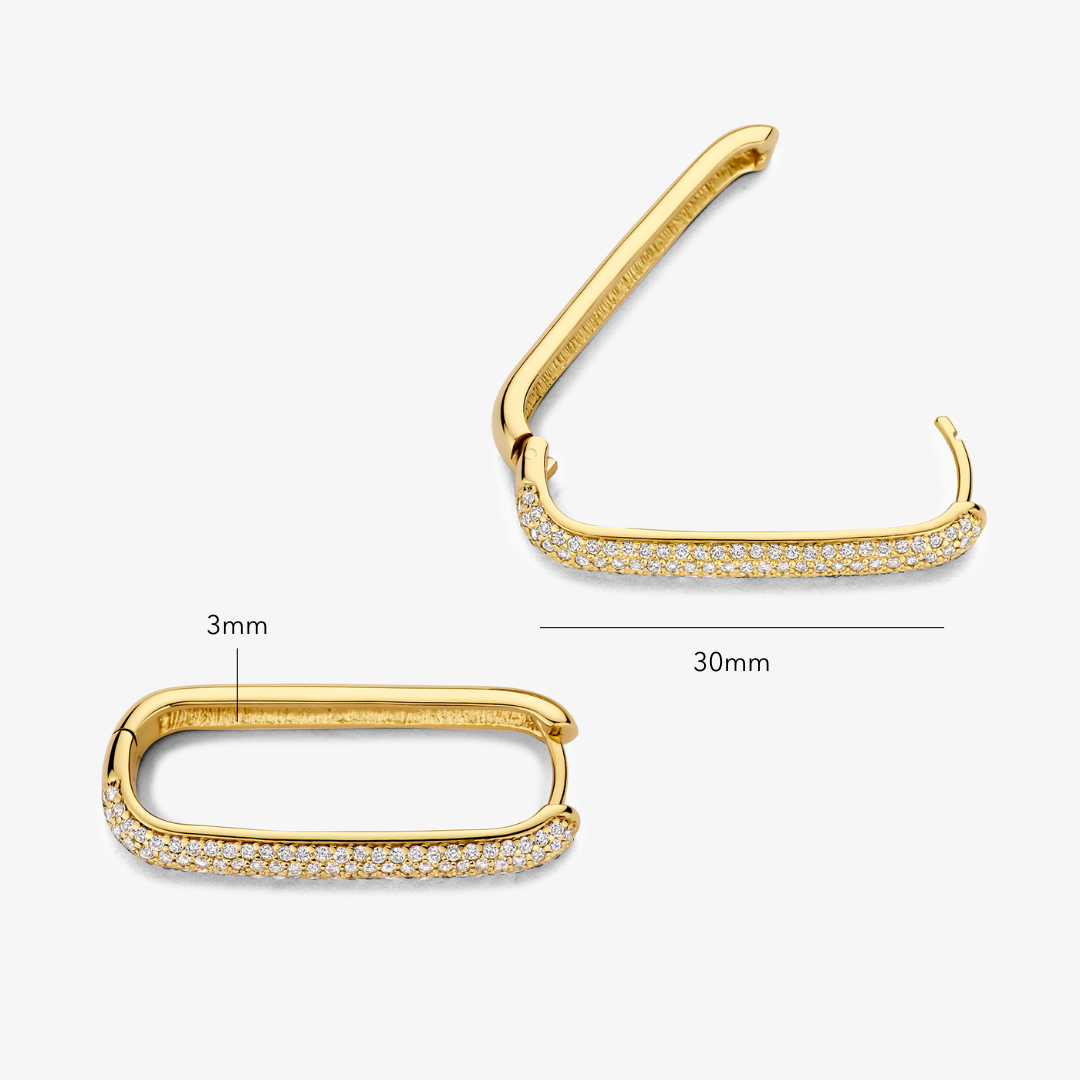 Icona™ | Gold Large Pave Hoop Earrings