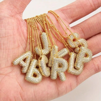 BubbleNote™ | Gold Letter Initial Necklace Set