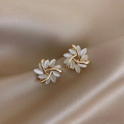 Sienna™ | Elegant Opal Petal Circle Stud Earrings
