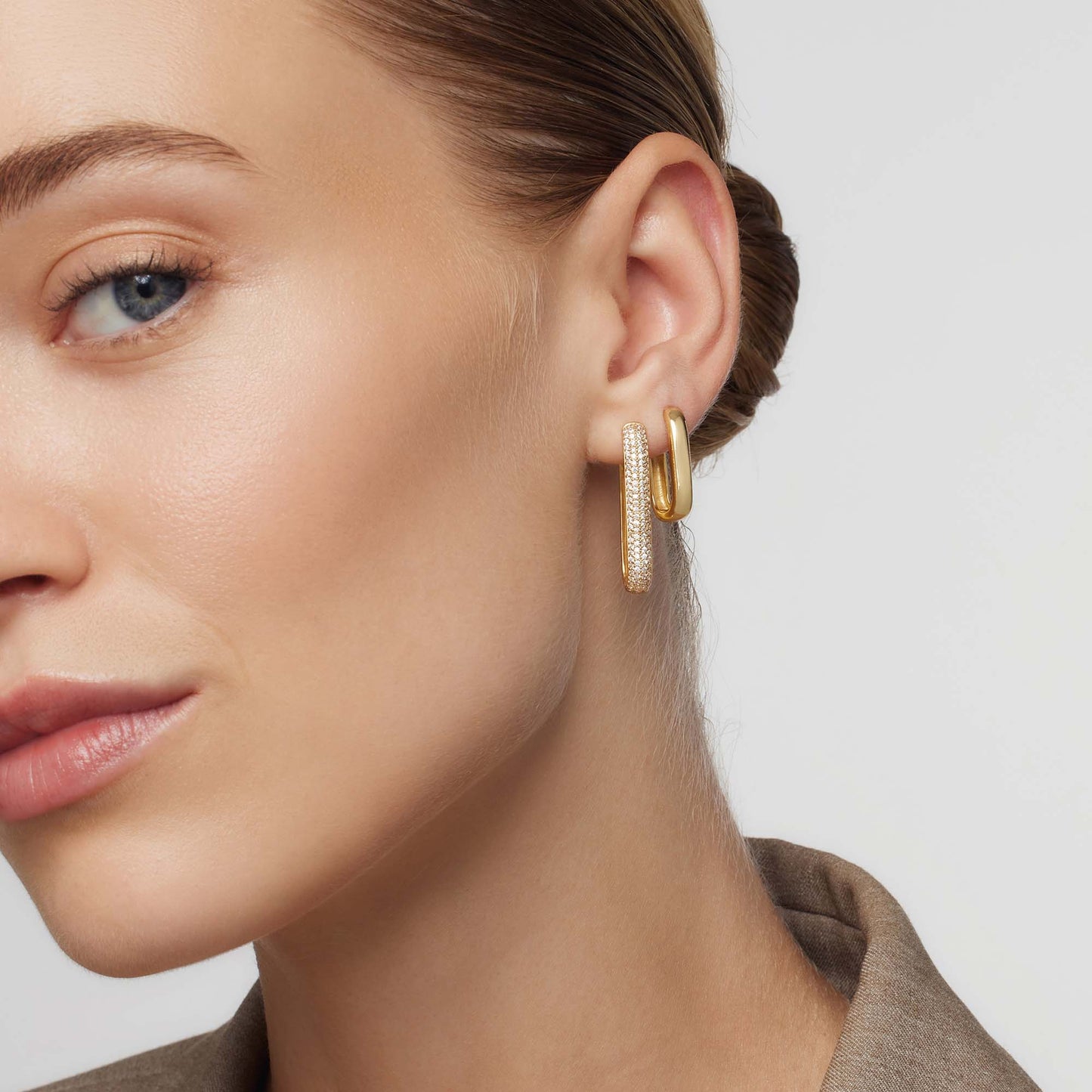 Icona™ | Gold Large Pave Hoop Earrings